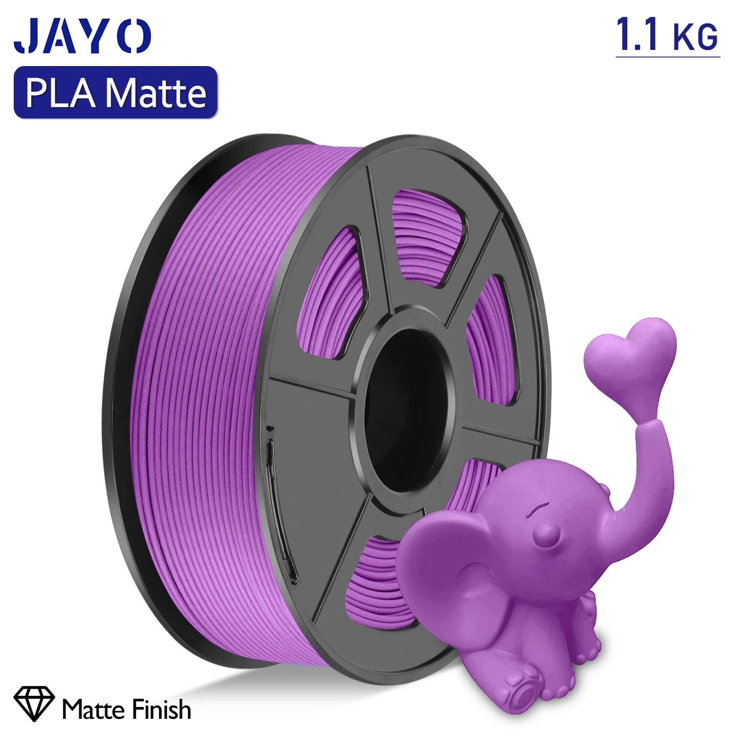 JAYO 1100G 3D PLA Matte Printer Filament 1.75mm Neatly Wound PLA Filament with Matte Finish Print with 99% FDM 3D Printer &Pen
