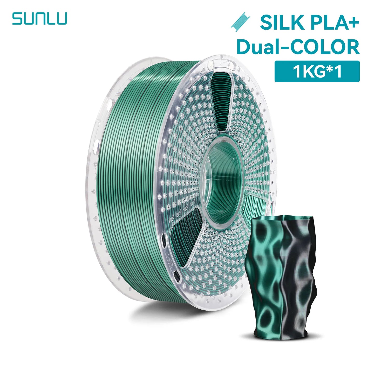 SUNLU 1KG SILK /Dual / Triple /Four Color 3D Printer Filament 1.75mm 1000g Spool (2.2lbs) Neatly Filament Fit Most FDM Printer
