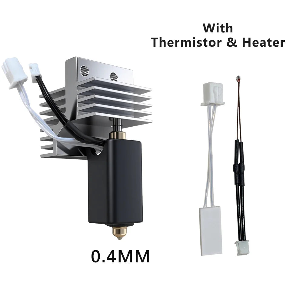 Upgrade Ceramic Hotend 0.2/0.4/0.6/0.8mm Assembled Extruder Hotend Kit for Elegoo Centauri Carbon Hot end / Centauri Nozzle