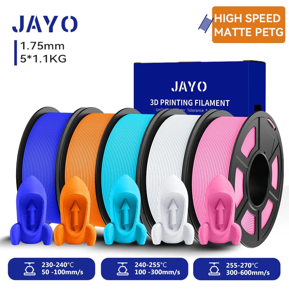 JAYO 5.5KG 3D PETG / High Speed Matte PETG / PLA Classic Printer Filament 1.75mm 3D Printer Filament Neatly Wound PETG for 3D