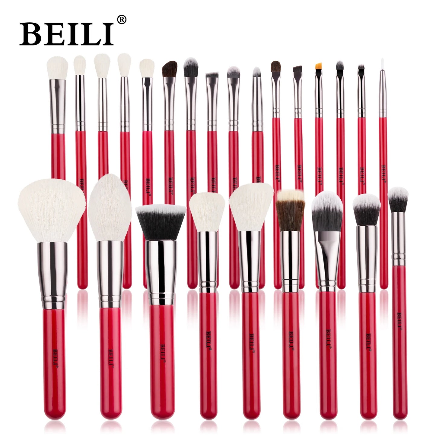 Professional BEILI Red Eye Makeup Brushes Tool Set