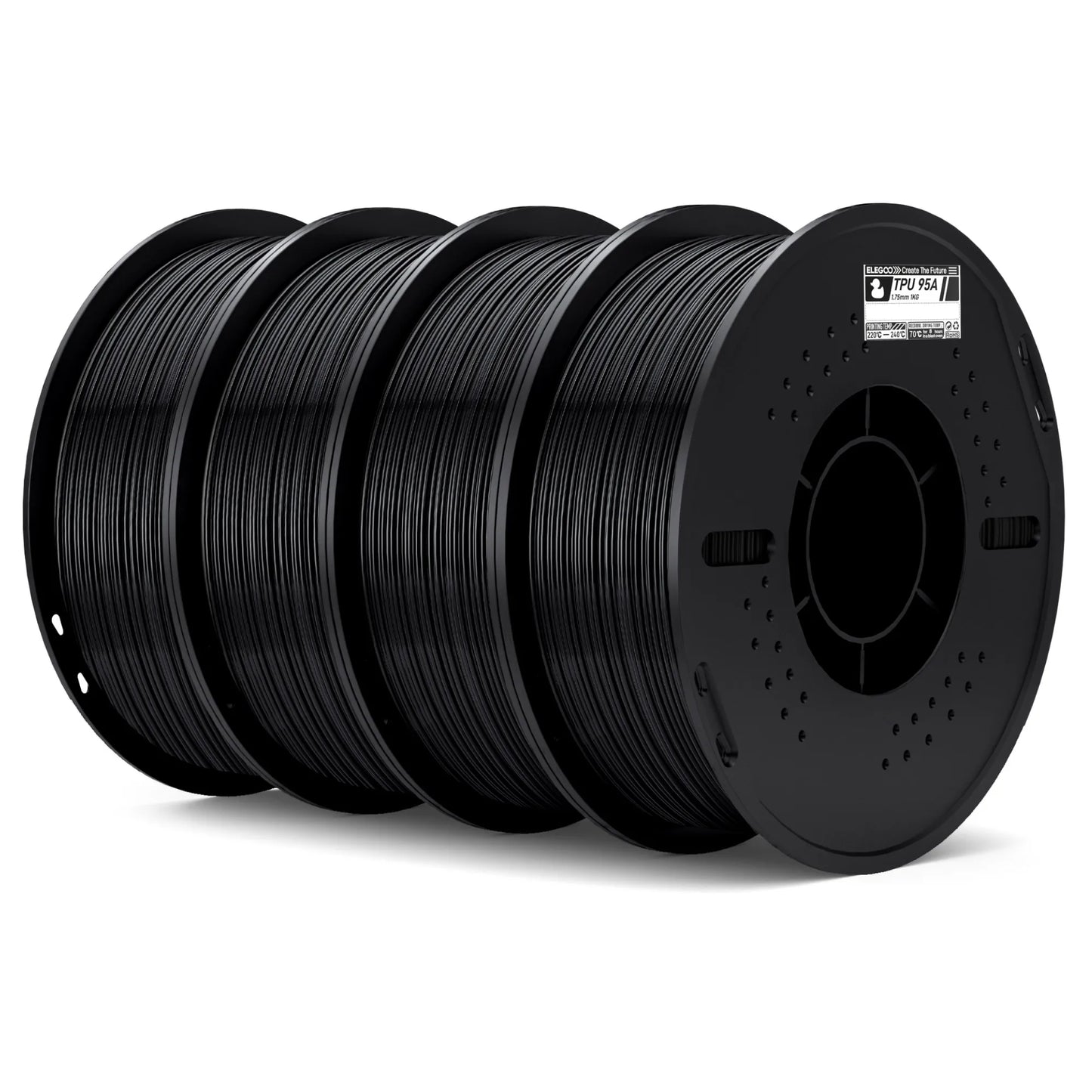 ELEGOO TPU 3D Printer Filament 1.75mm 1kg,95A Shore Hardness Flexible TPU Filament with High Resilience and Elasticity