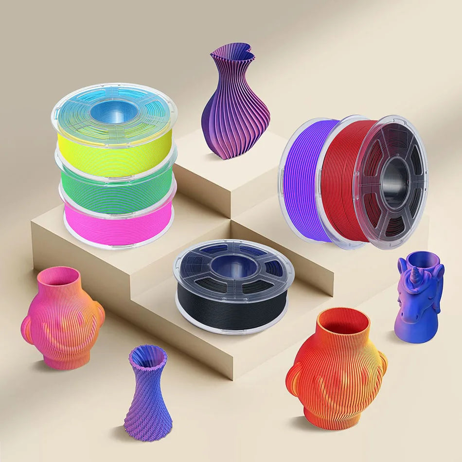 JAYO PLA Matte Dual Color 3D Filament 1.75mm PLA Matte 3D Printer Filament 5Rolls/Set PLA Filament Smooth Matte Finish