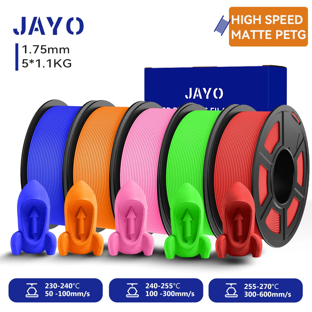 JAYO 5.5KG 3D PETG / High Speed Matte PETG / PLA Classic Printer Filament 1.75mm 3D Printer Filament Neatly Wound PETG for 3D
