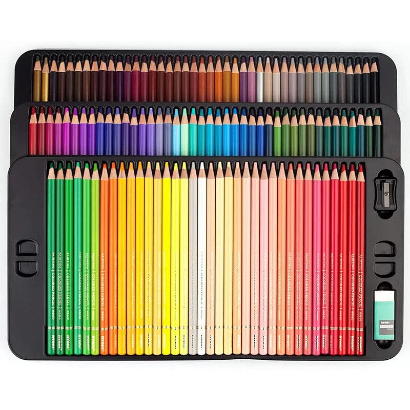 NYONI 24/36/48/72/120Colors Oil Wood Colored Pencils Professional Drawing Pencil Set Soft Core Painting Colours Drawing Supplies