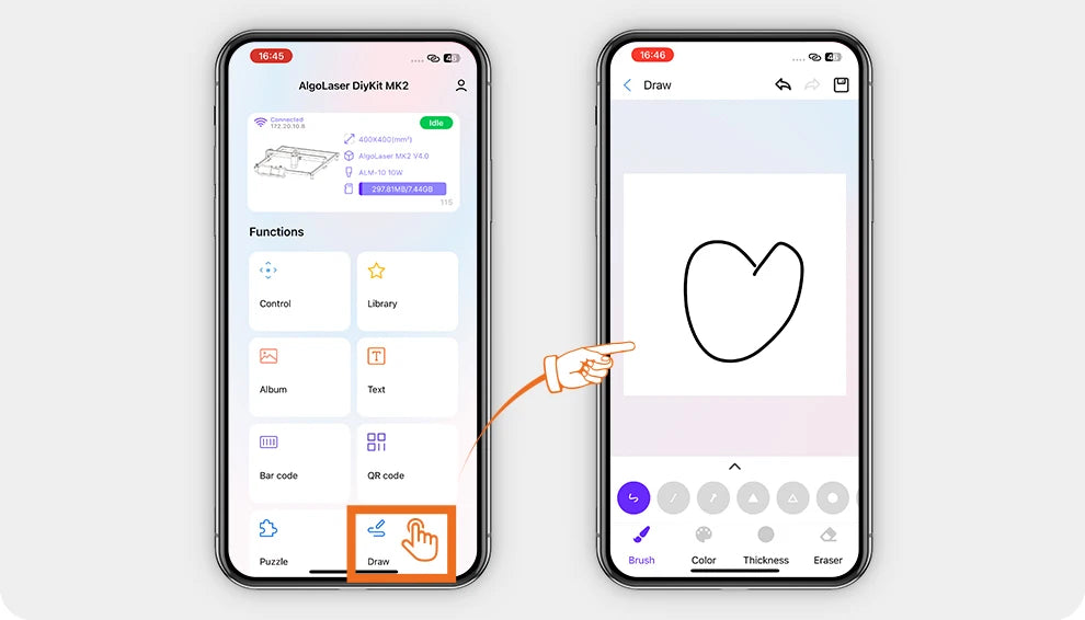 Algolaser 90W Table 40*43cm CNC Laser Cutter Engraver 3.5” Touch Scree Phone&WiF Metal Wood CNC Lase Cutting Engraving Machine