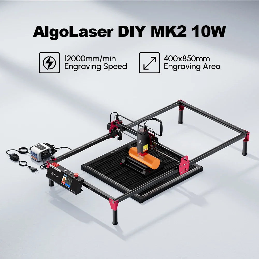 Laser Engraver with Air Pump10W Output Laser Engraving Cutting Tool for Metal Colorizing, Wood, Acrylic, Leather Emergency Stop