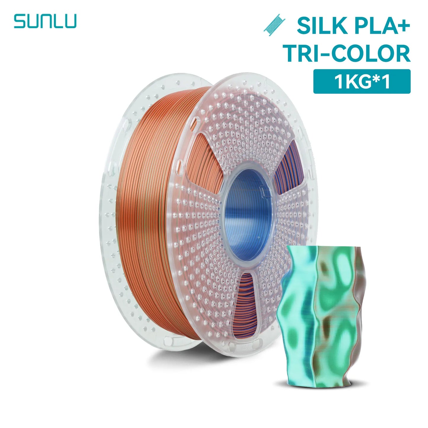 SUNLU 1KG SILK /Dual / Triple /Four Color 3D Printer Filament 1.75mm 1000g Spool (2.2lbs) Neatly Filament Fit Most FDM Printer