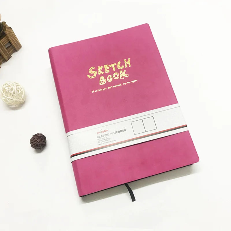 A4/A5 Super Thick Sketchbook 112 Sheets/224 Pages Writing Smoothly Not Easy Falling Pages for Watercolor Sketching Notes