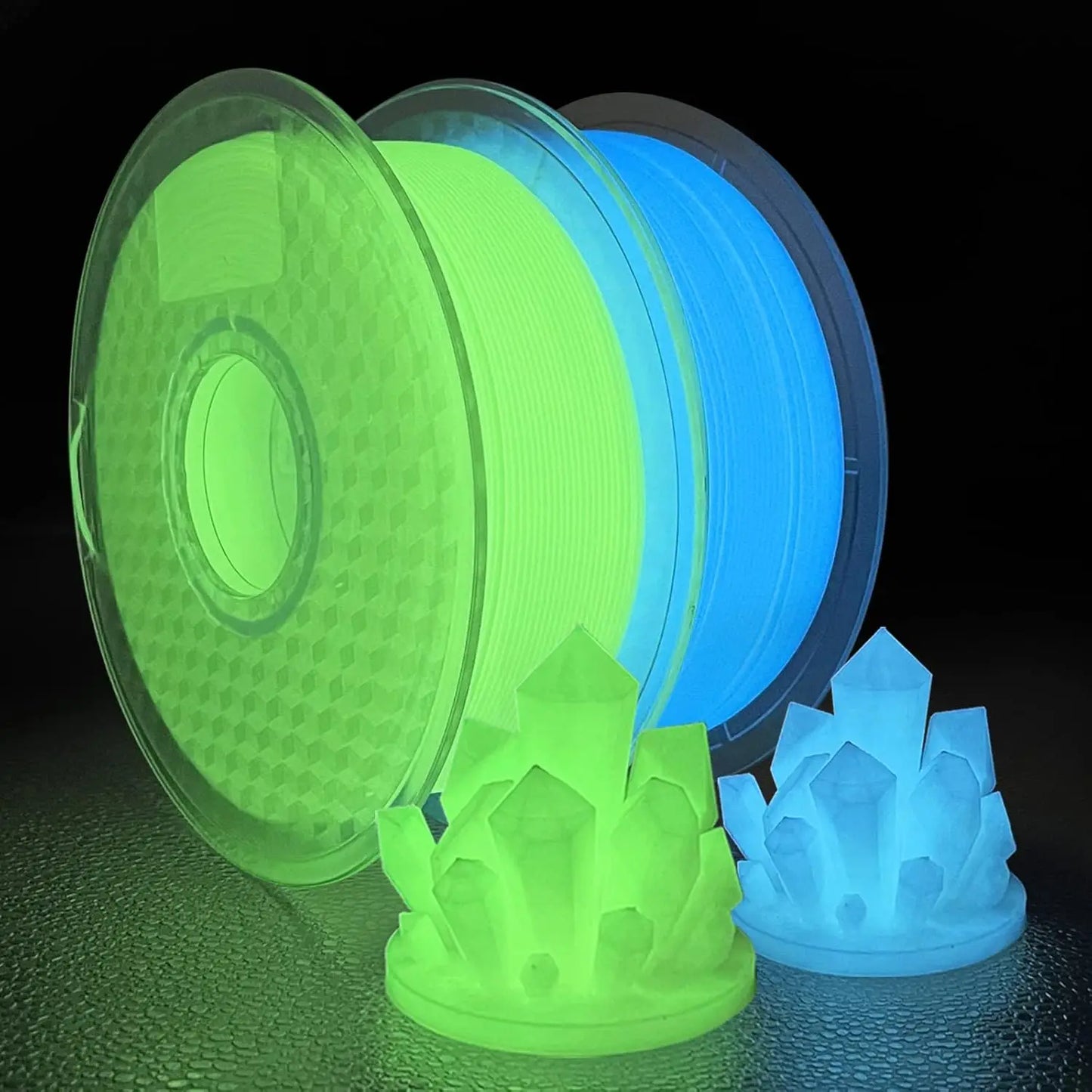 Glow-in-the-Dark PLA Filament, 1.75mm High Accuracy +/-0.03mm, 2kg Spool for 3D Printing