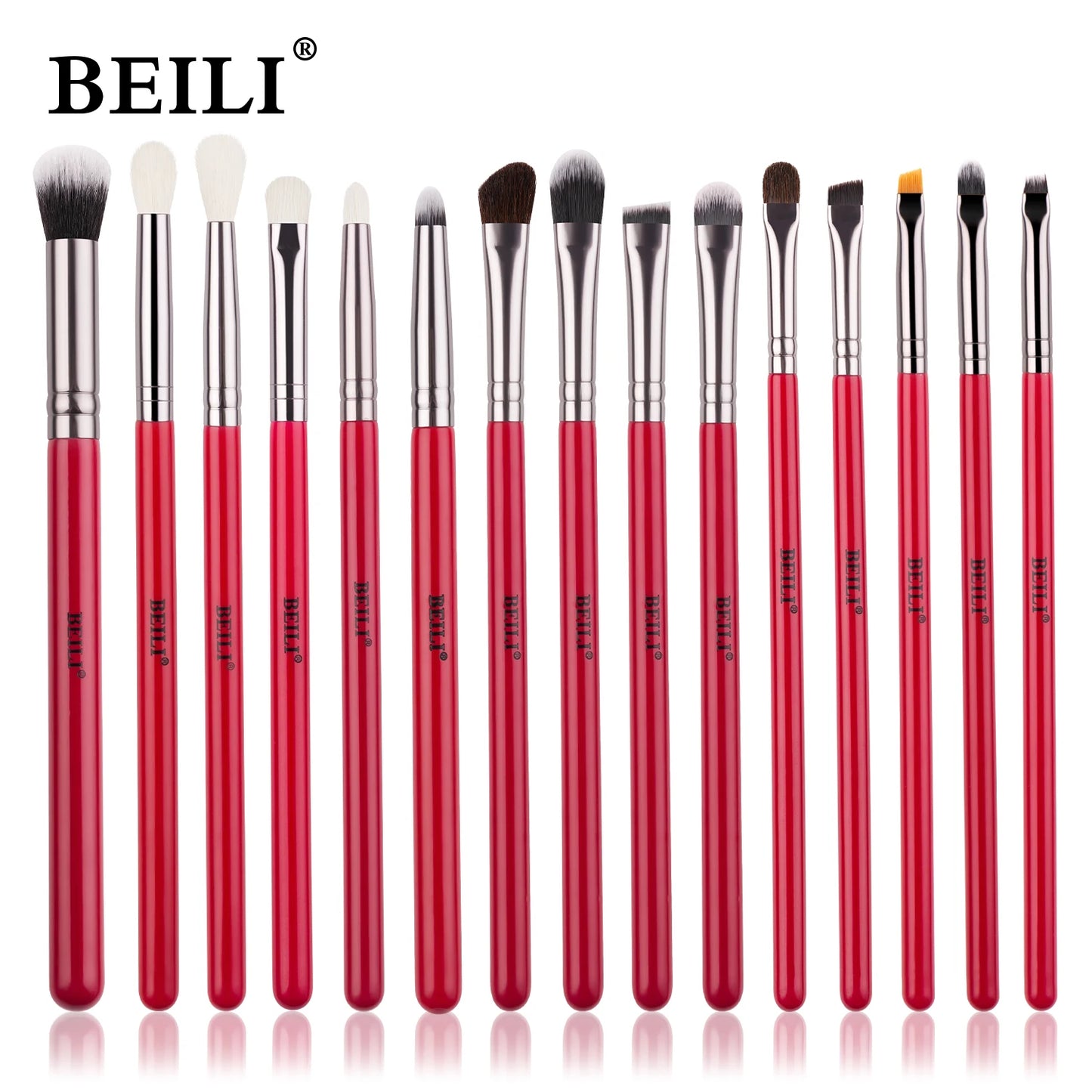 Professional BEILI Red Eye Makeup Brushes Tool Set