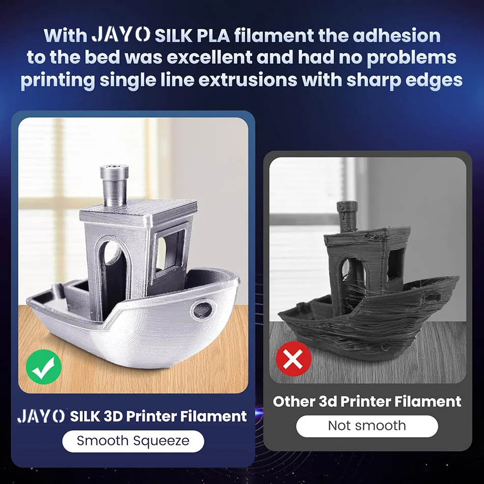 JAYO SILK PLA + Filament 1.75MM PLA 3D Filament 1.1KG for FDM 3D Printer  Neatly Wound Shiny 3D Printing Material 5Rolls