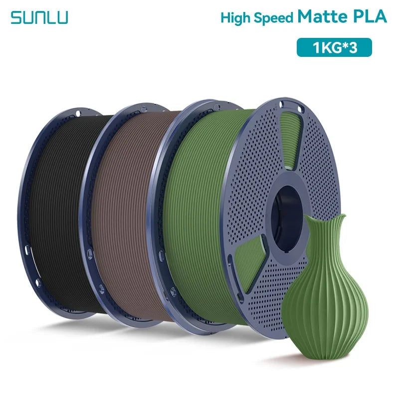 SUNLU 3KG High Speed PLA/Matte PLA/Matte PETG Filament 1.75mm 1kg Spool Neatly Wound Filament Fit Most FDM 3D Printers