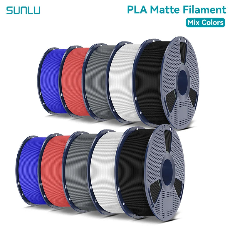 SUNLU PLA Matte 3D Filament 1.75mm Frosted Texture Neatly Wound Multicolor Matte Pla Filament For Most FDM 3D Printer 10KG