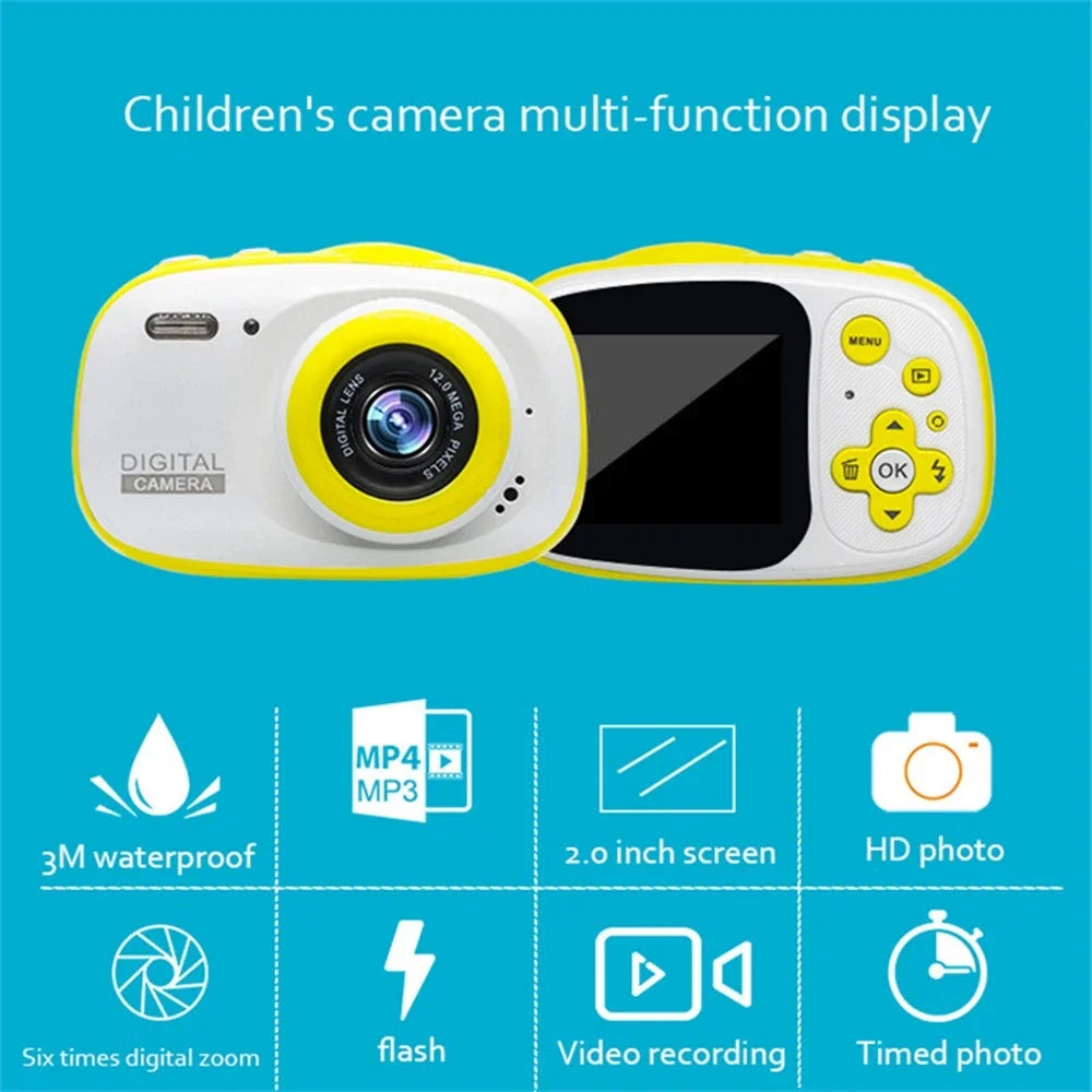 Kids Digital Camera Waterproof Toys 2 Inch Hd Screen Lovely Camera Digital Outdoor Underwater Photography Children