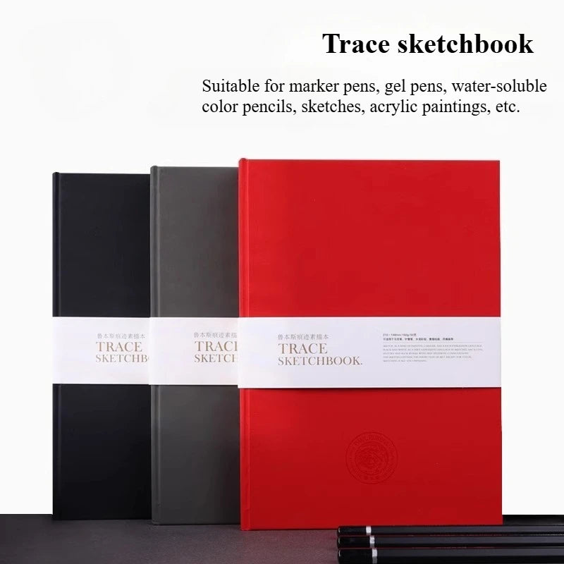 A4/A5 Trace Sketchbook 50 Pages Thickened Paper Can Be Stacked Color Impermeable for Painting Practice Sketch Design Graffiti