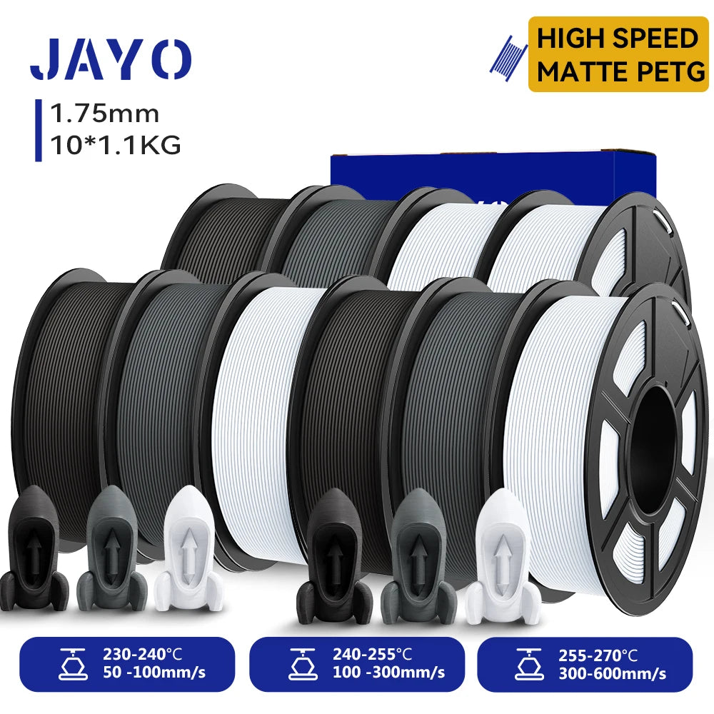 JAYO 3D PETG/ High Speed Matte PETG / PLA Classic Printer Filament 1.75mm 3D Printer Filament 11KG Neatly Wound PETG for 3D
