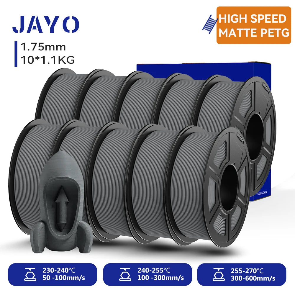 JAYO 3D PETG/ High Speed Matte PETG / PLA Classic Printer Filament 1.75mm 3D Printer Filament 11KG Neatly Wound PETG for 3D