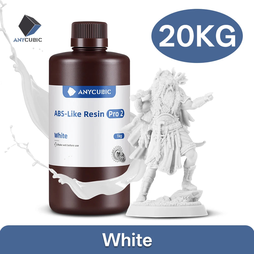 ANYCUBIC Resin ABS Pro 2/ Water Wash/ ECO Plant Resin 405nm UV Resin 10kg For LCD 3D Printer Material For Printing
