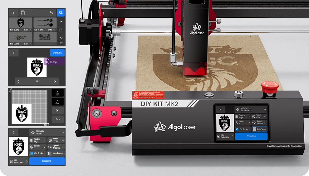 Algolaser 90W Table 40*43cm CNC Laser Cutter Engraver 3.5” Touch Scree Phone&WiF Metal Wood CNC Lase Cutting Engraving Machine