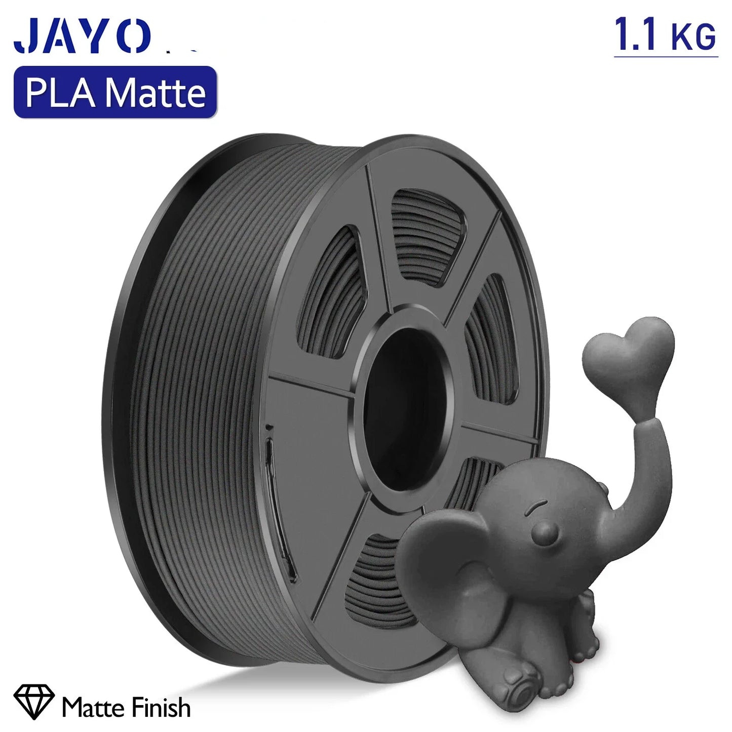 JAYO 1100G 3D PLA Matte Printer Filament 1.75mm Neatly Wound PLA Filament with Matte Finish Print with 99% FDM 3D Printer &Pen
