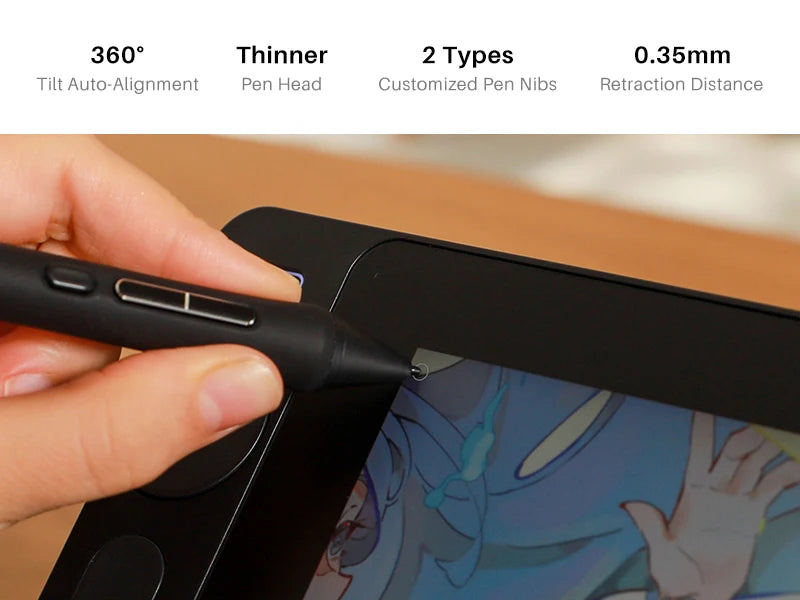 Huion Kamvas 16 (Gen 3) Graphics Tablet Monitor 16K Levels Pressure PenTech 4.0 Pen Drawing Display 15.8 Inch 2.5K QHD Screen