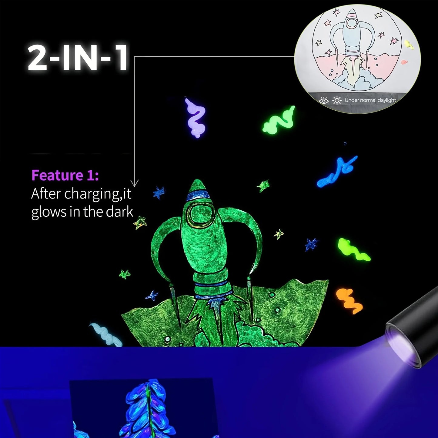 Fantastory 10pcs Glow in the Dark Acrylic Paints, 30ml/1oz Waterproof Paint for Stones, Glass, Wood, Drawing, Craft Supplies