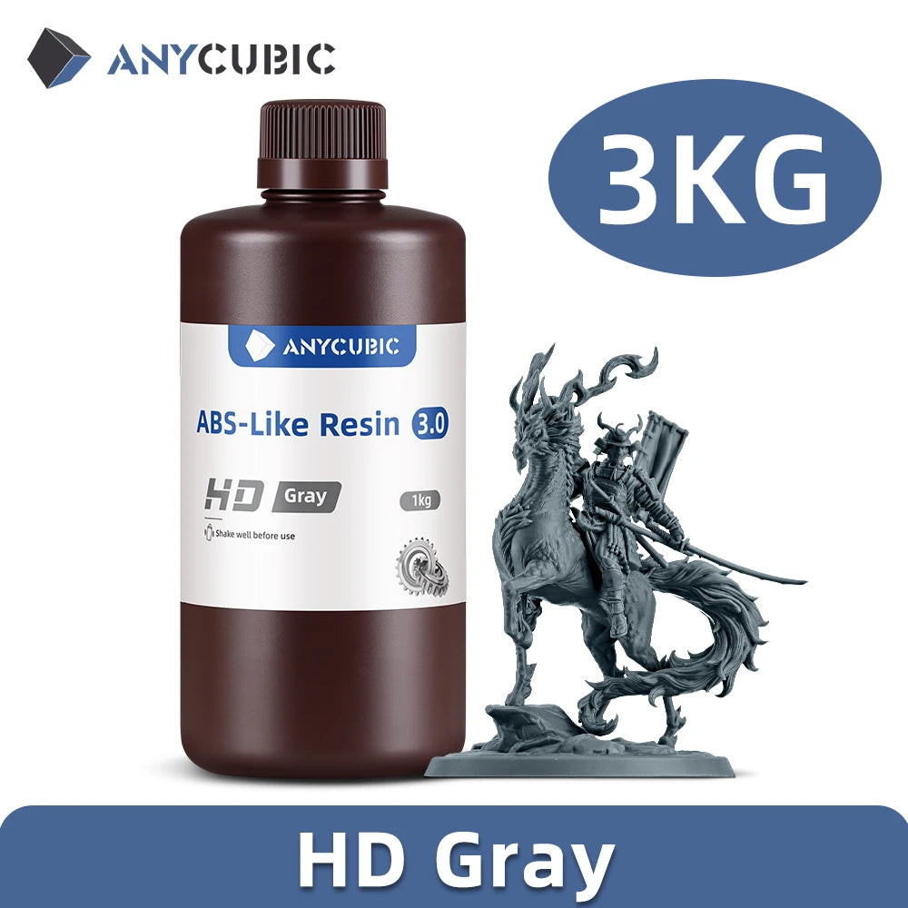 ANYCUBIC ABS-Like Resin 3.0 For LCD 3D Printer Highly Resilient Higher Accuracy with Lower Shrinkage Rate Minimal Odor Mono 4