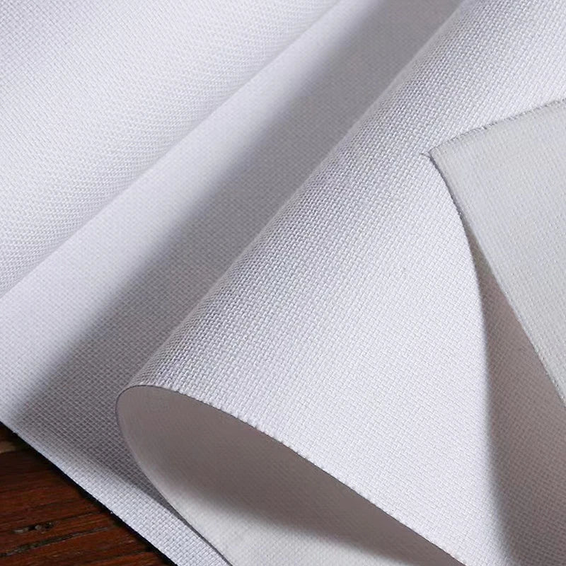 5M/Roll Cotton Canvas Roll, White Black Blank Specialized Suitable for Oil Painting, Acrylic Pigments,27,37,47,,57,67,77,87cm Wide