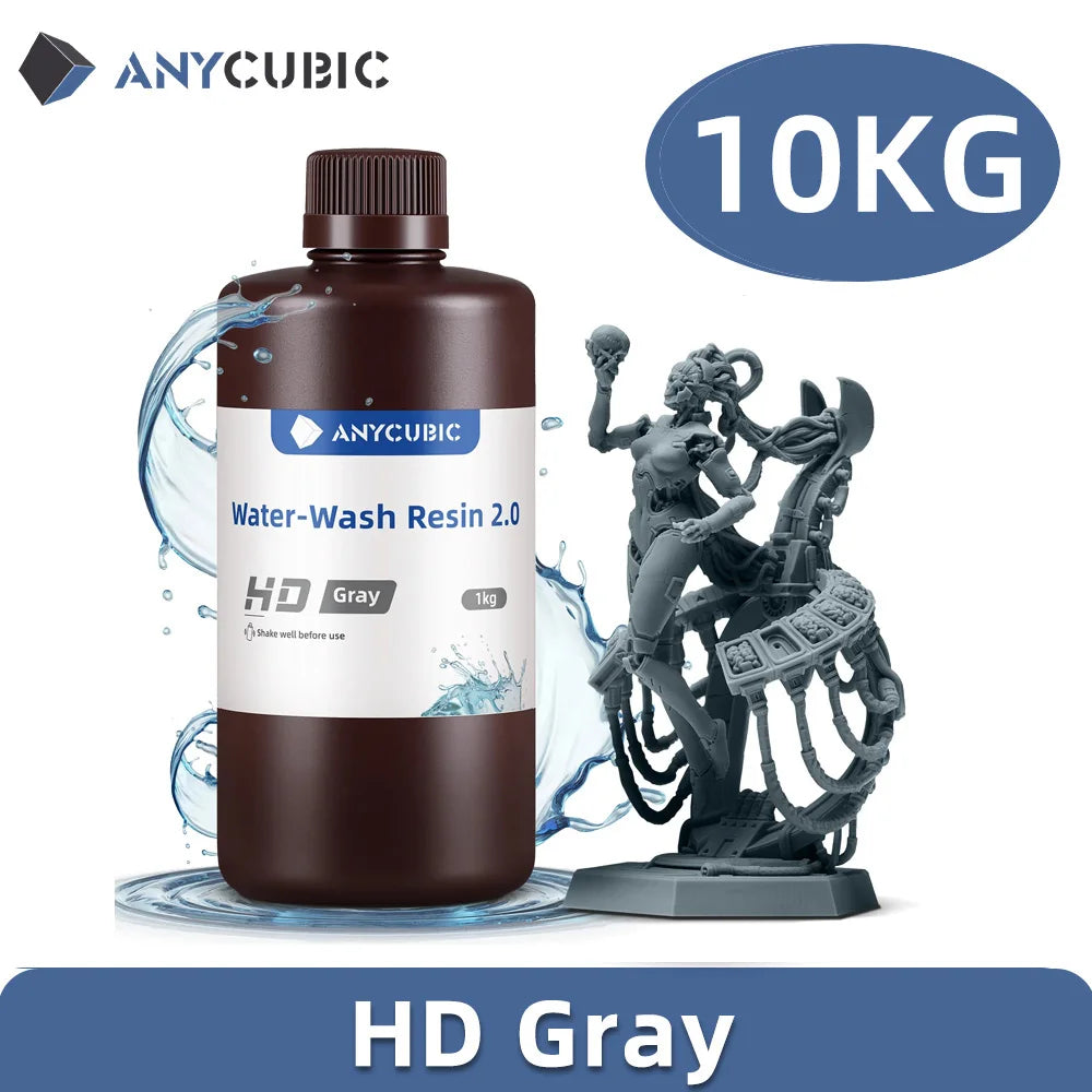 ANYCUBIC Resin ABS Pro 2/ Water Wash/ ECO Plant Resin 405nm UV Resin 10kg For LCD 3D Printer Material For Printing