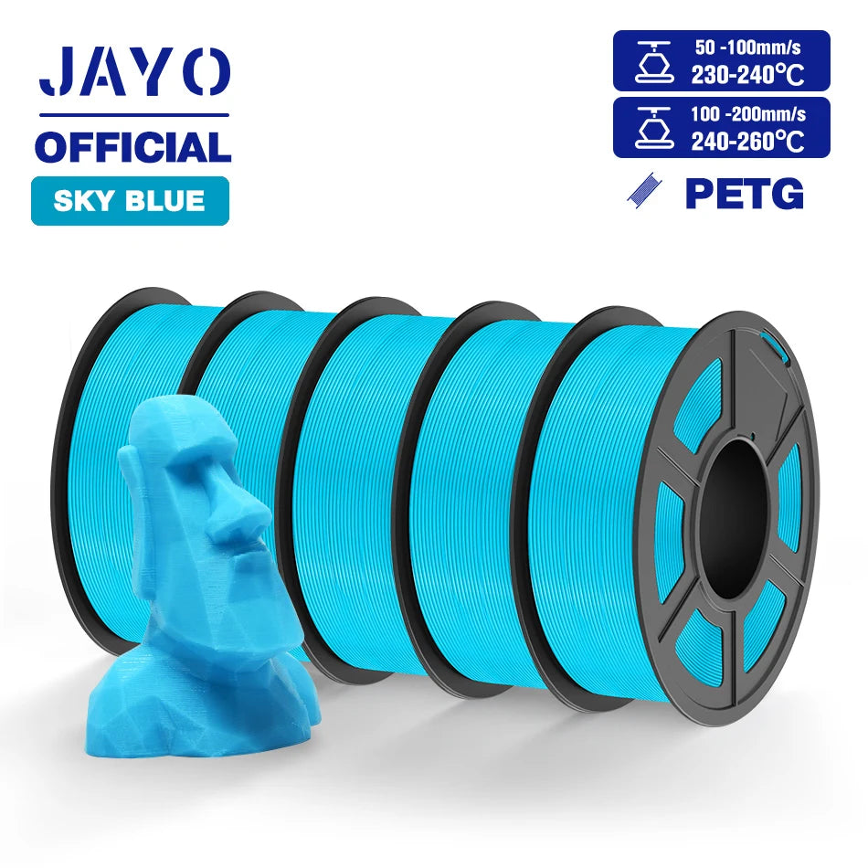 JAYO PETG Filamanet 1.75MM 5Rolls/set 3D Printer Filament PETG Neatly Wound 3D Printing Material For FDM 3D Printer