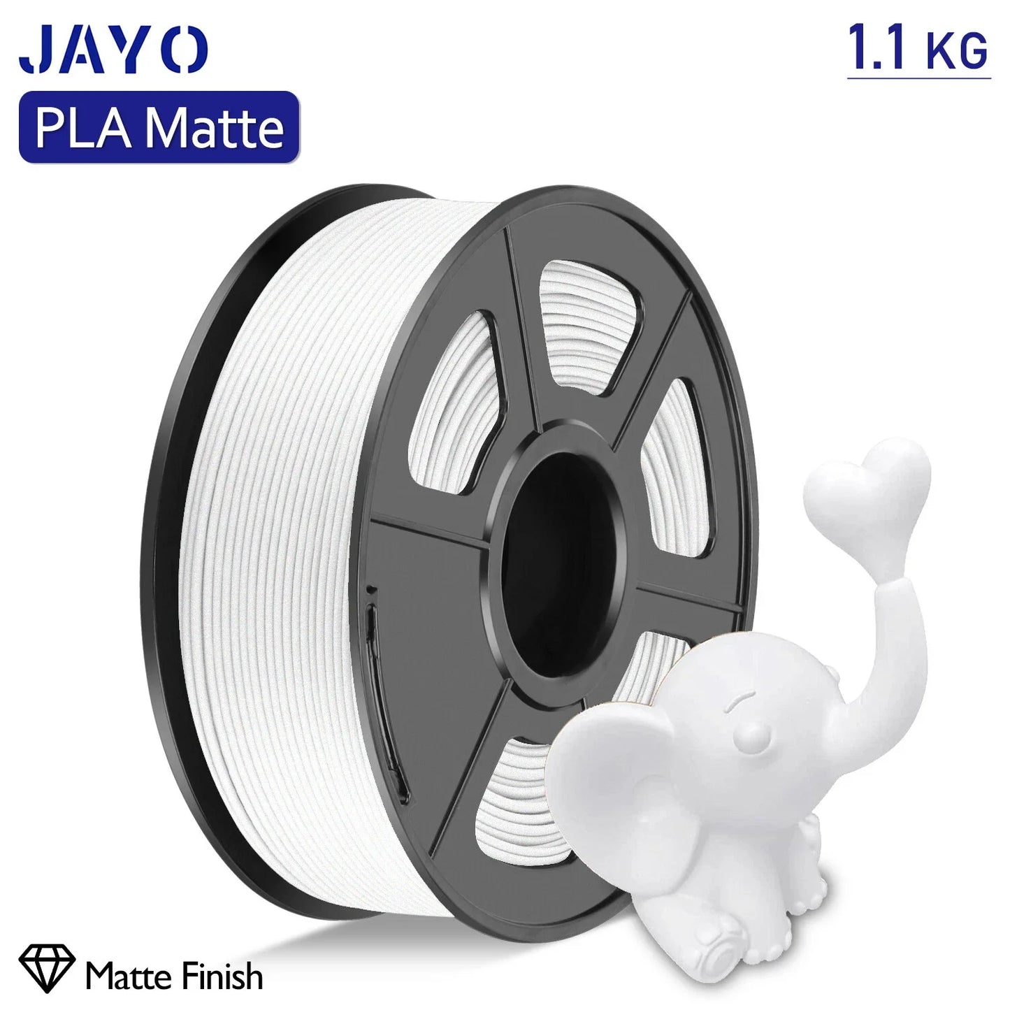 JAYO 1100G 3D PLA Matte Printer Filament 1.75mm Neatly Wound PLA Filament with Matte Finish Print with 99% FDM 3D Printer &Pen