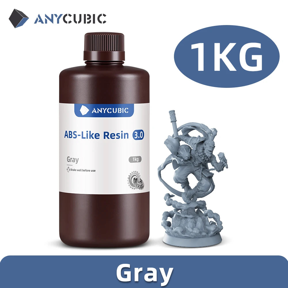 ANYCUBIC ABS-Like Resin 3.0 For LCD 3D Printer Highly Resilient Higher Accuracy with Lower Shrinkage Rate Minimal Odor Mono 4
