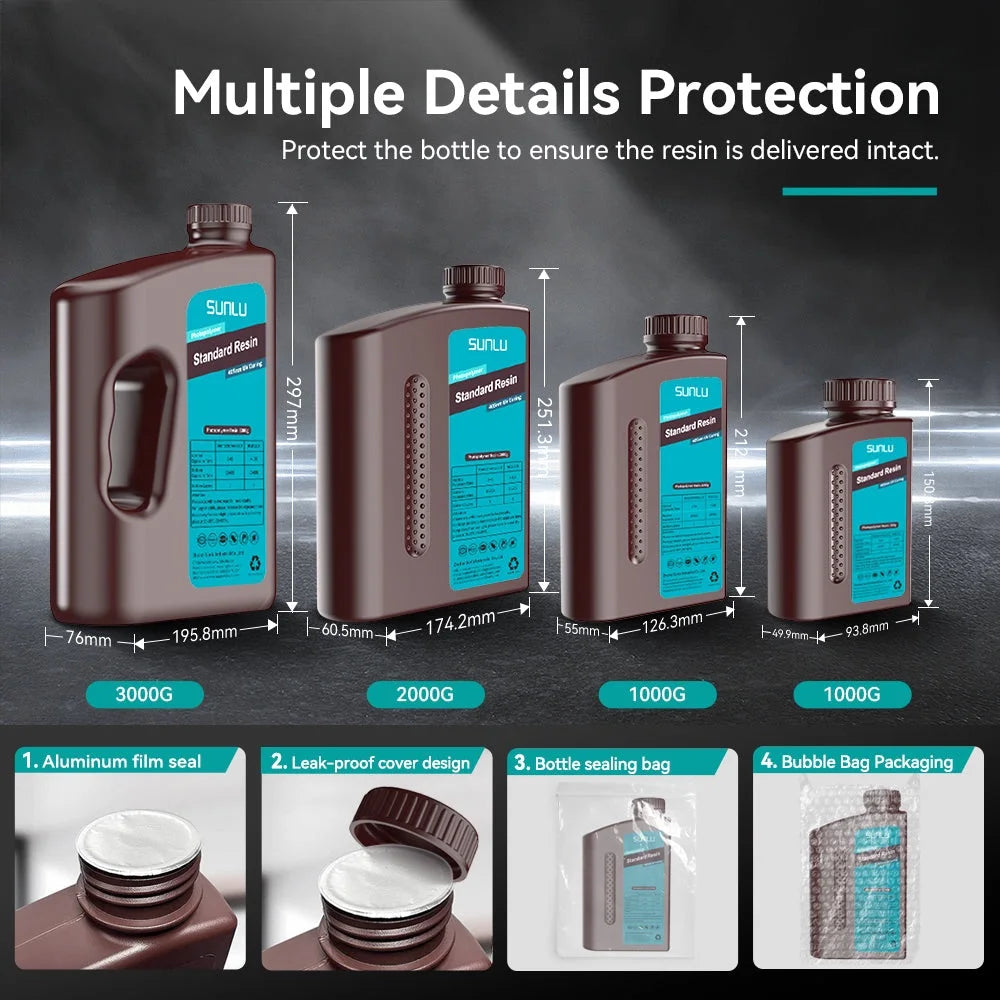 SUNLU Standard 3D Printer Resin 10KG 405nm Low Odor High Precision Photopolymer UV Resin For Most LCD 3D Printing Material