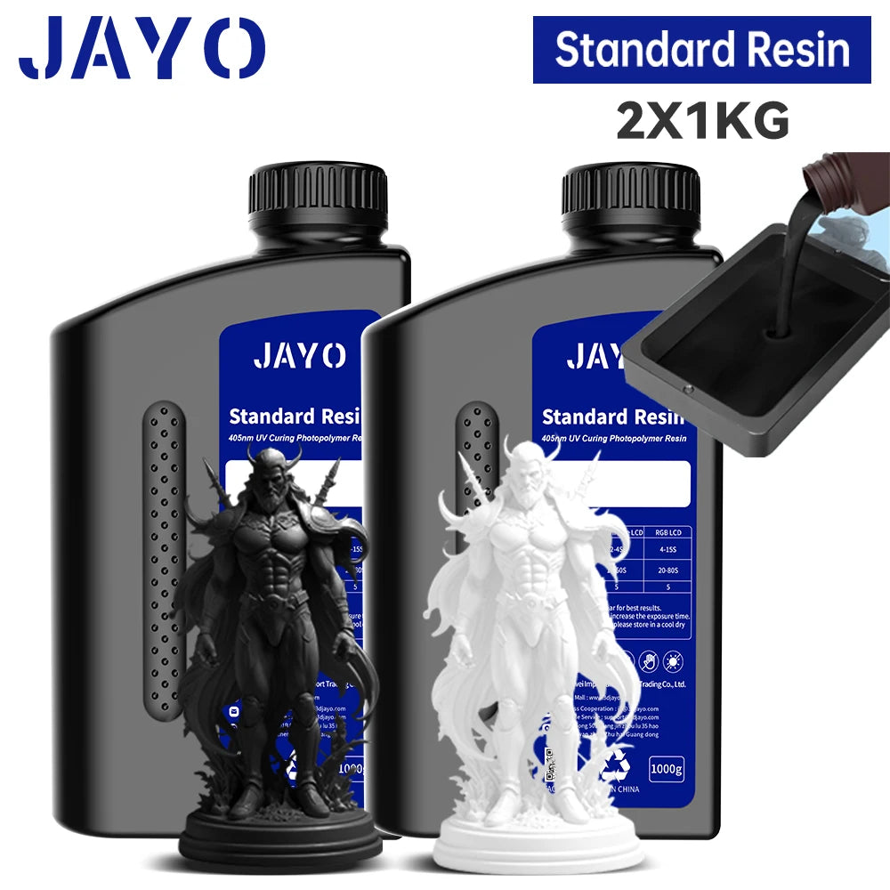 JAYO Standard /ABS-Like/ Water Wash 3D Printer UV Resin 405nm 2 Bottles For LCD 3D Printer Material For Printing Easy to Print