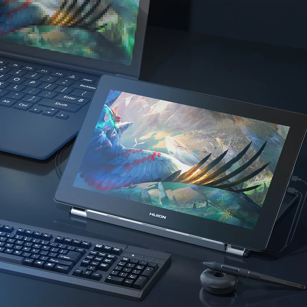 HUION Pen Display Monitor Kamvas Pro 16 4K UHD Screen AG Glass 120% sRGB Painting Graphic Pen Tablet for Drawing Android Support