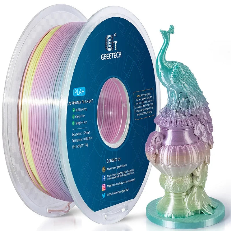 GEEETECH 3d Silk PLA Filament 1kg1.75mm Spool Wire For 3D Printer Material,Safety, Vacuum packaging, special color, Bubble free