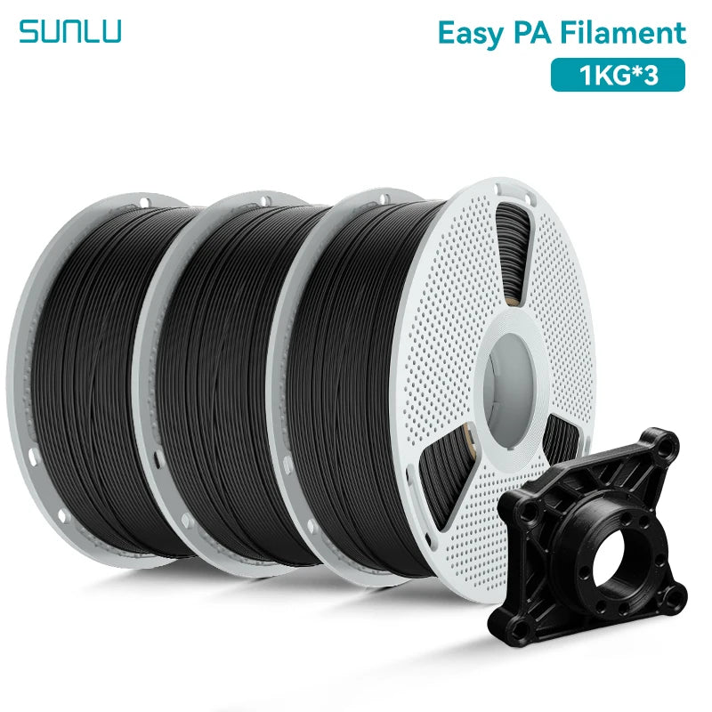 SUNLU 3KG Easy-PA/PA6-CF/ PA12-CF Filament 1.75mm 1KG Spool Carbon Fiber-Textured Nylon Filament for Industrial Parts&3D Printer