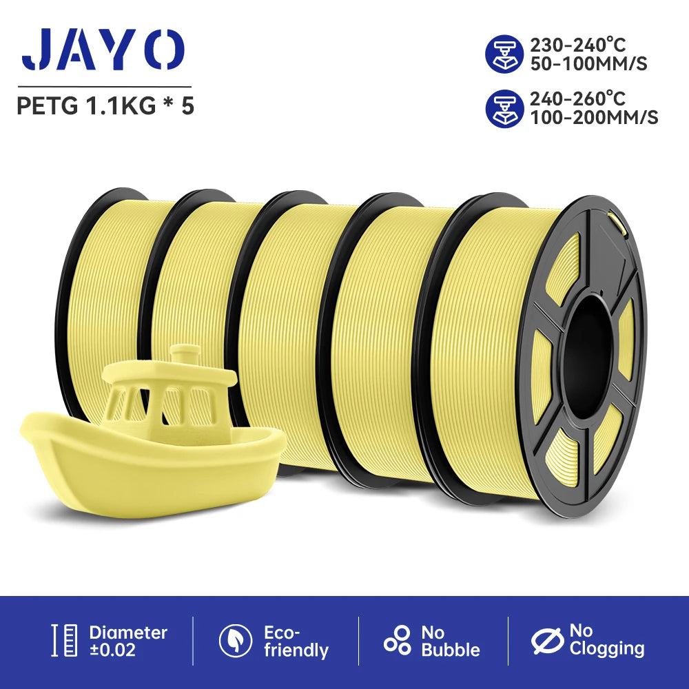JAYO PETG 3D Printer Filament petg jayo filament  no bubbles no drawing smooth multiple colors 3d printer accessories 1.1kg/roll