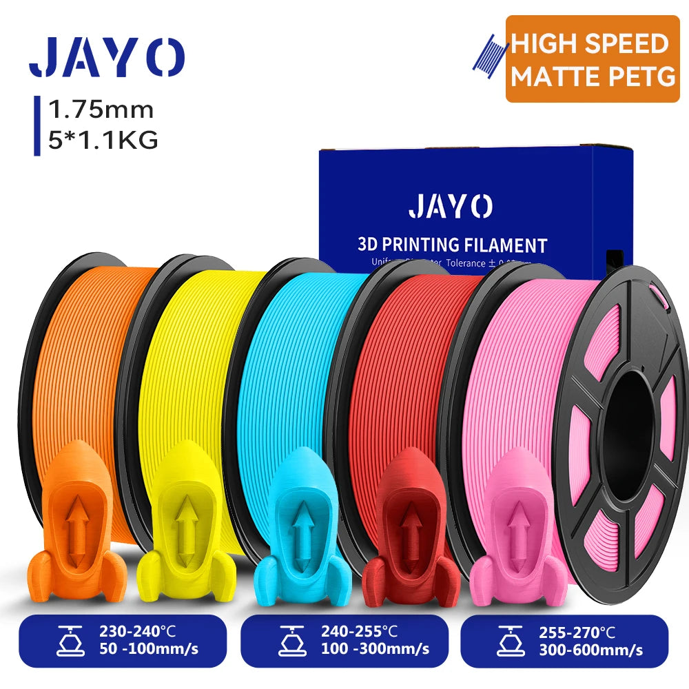 JAYO 5.5KG 3D PETG / High Speed Matte PETG / PLA Classic Printer Filament 1.75mm 3D Printer Filament Neatly Wound PETG for 3D