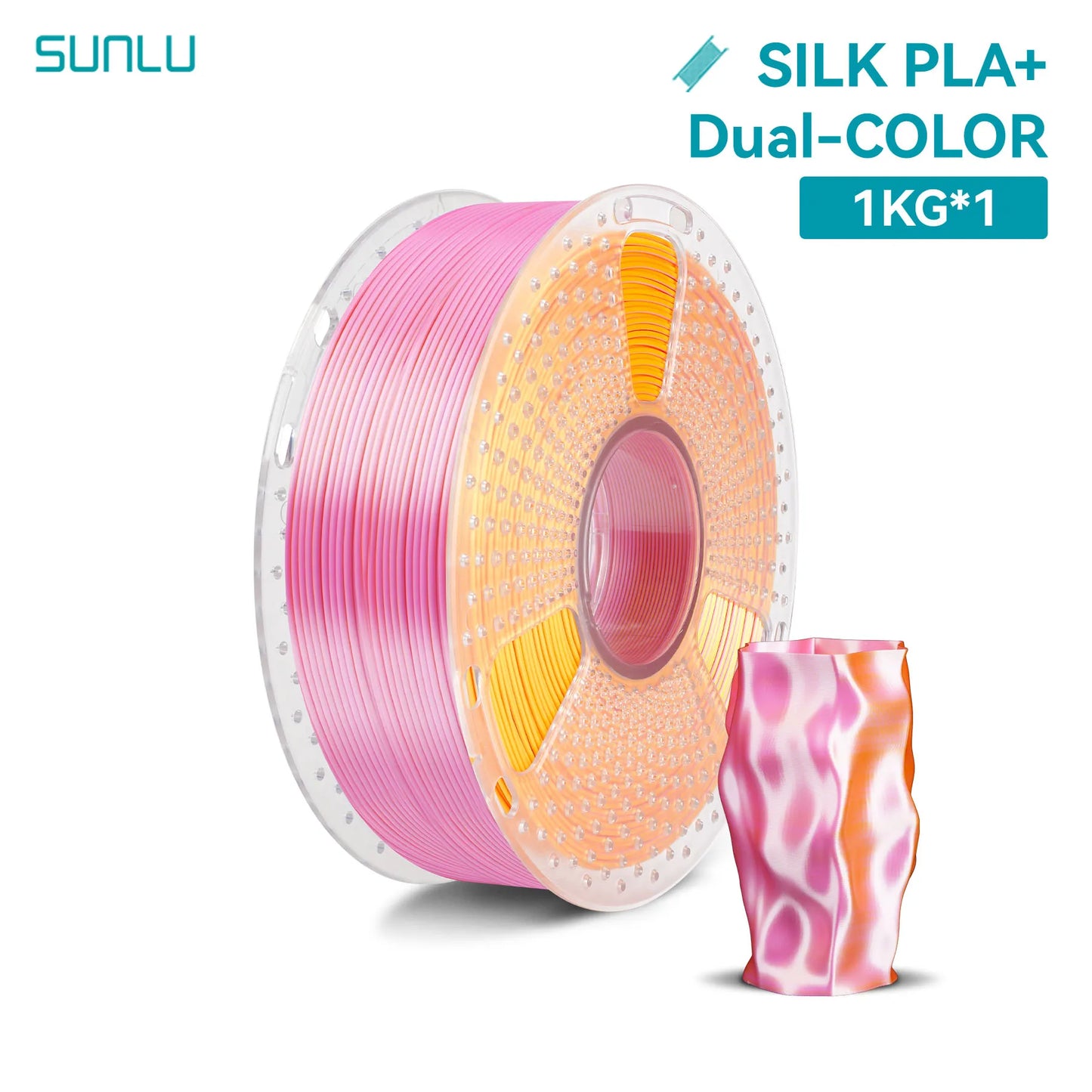 SUNLU 1KG SILK /Dual / Triple /Four Color 3D Printer Filament 1.75mm 1000g Spool (2.2lbs) Neatly Filament Fit Most FDM Printer
