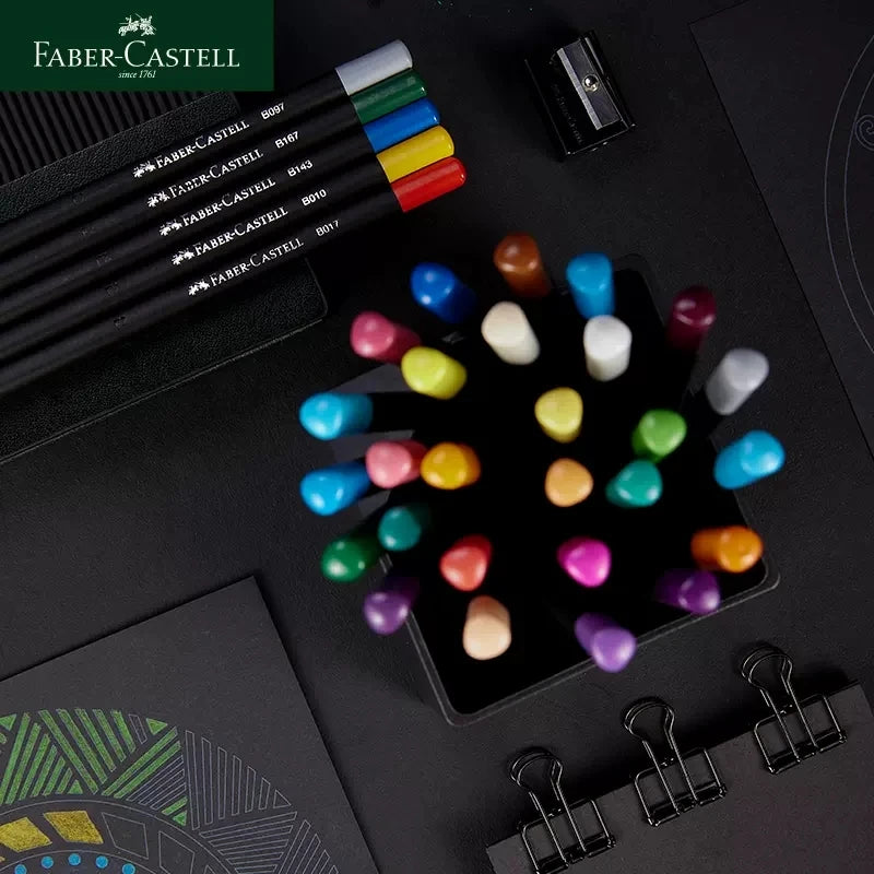 Faber Castell Black Edition 24/48/72 Oil Color Pencil Black Wood Soft Colored Pencil Kits for Color Drawing Pencil Art Supplies