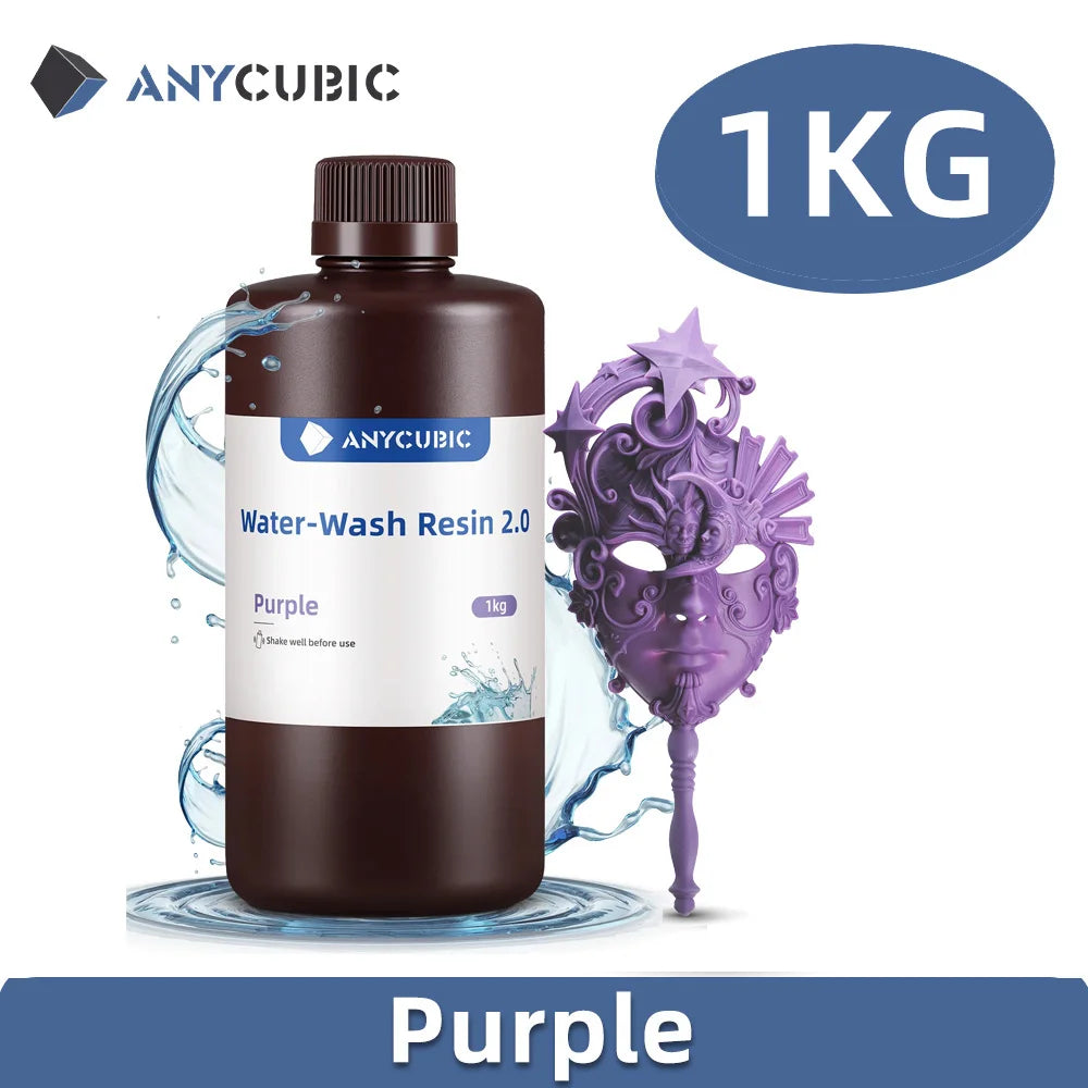 ANYCUBIC Water-Wash Resin For LCD 3D Printer High Precision Low Odor Low Viscosity 3D Printing Standard Photopolymer