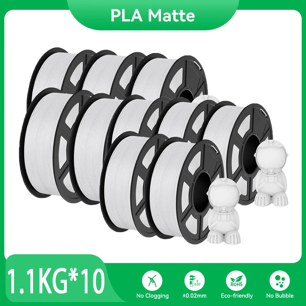 JAYO PLA Matte 3D Printer Filament 1.75mm+/-0.02mm 5/10Rolls 100% No Bubble Non-toxic3D Printing Materials for 3D Printer& Pen