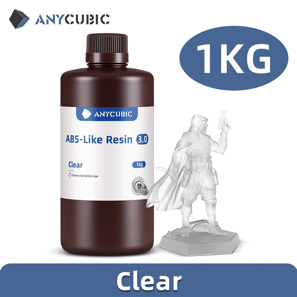 ANYCUBIC ABS-Like Resin 3.0 For LCD 3D Printer Highly Resilient Higher Accuracy with Lower Shrinkage Rate Minimal Odor Mono 4