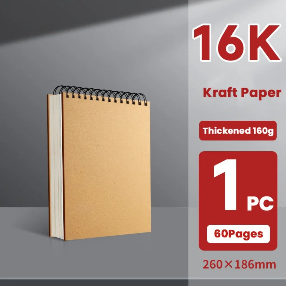 30 Sheets 8K 16K Coil Sketchbook A4 A5 A6 Eco-Friendly Thick Drawing Paper Acid Free Spiral Bound Artist Sketch Pad Sketch
