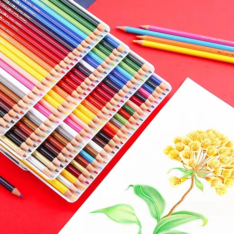 KALOUR Colored Pencils 70/120/180 PCS Set Water-soluble High Quality Iron Box Pack set