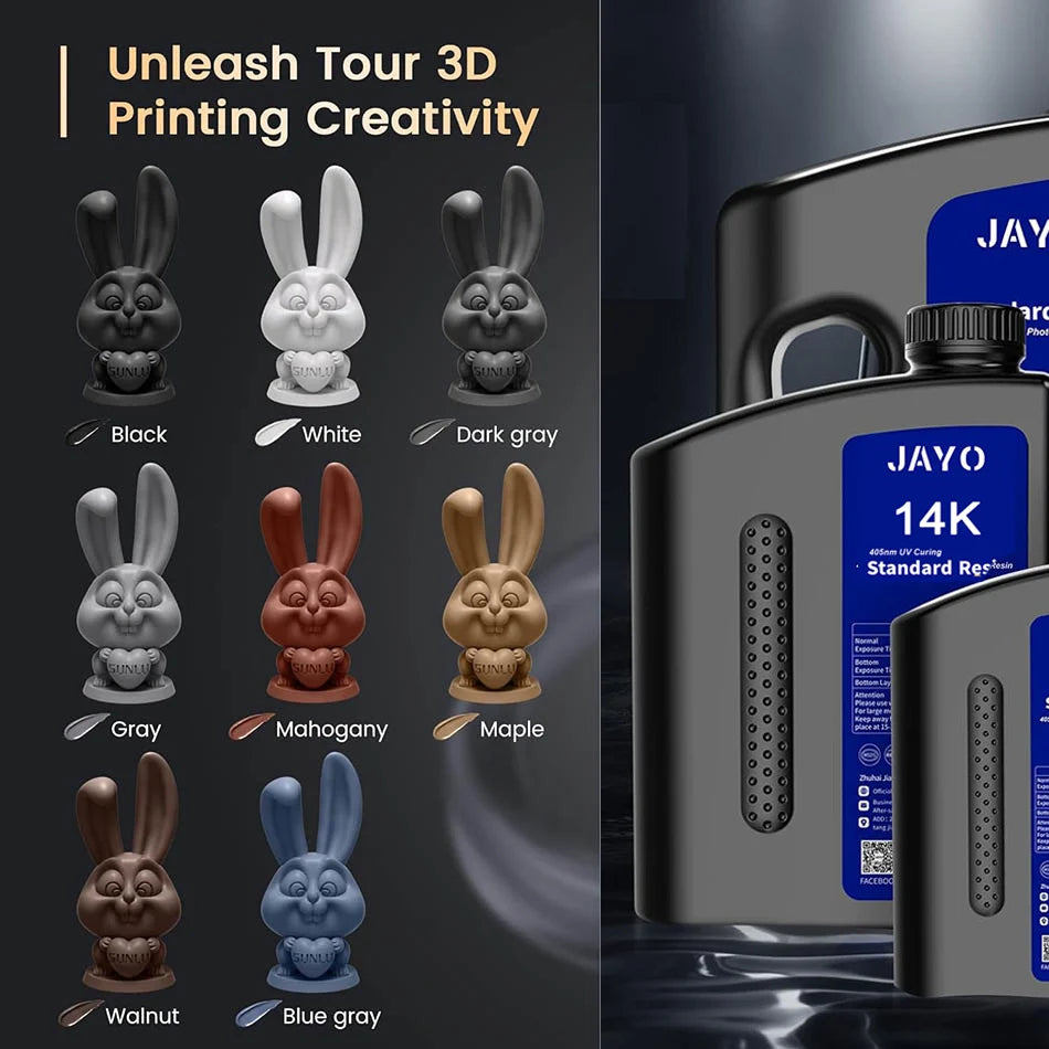 JAYO 10 Bottles 3D Resin Standard Fast Curing Standard/ 14K Standard/ Standard Plus 3D Resin for LCD DLP SLA Resin 3D Printer