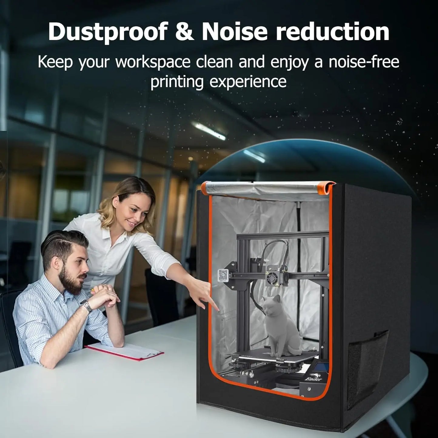CREALITY Yoopai 3D Printer Enclosure with LED Lighting Fireproof Dustproof Constant Temperature 35.4×27.5×29.5" large size Ender