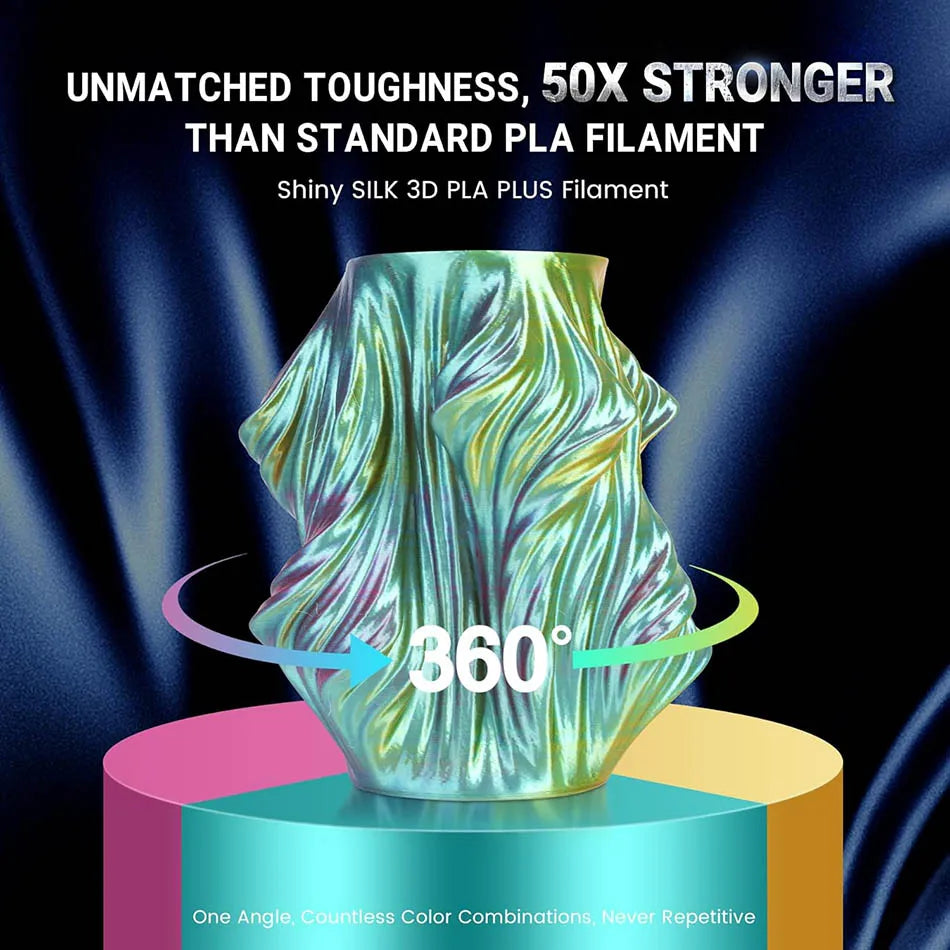 JAYO Silk PLA+ Rainbow 3D Filament 1.75mm SILK PLA plus Dual & Triple Color 3D Printer Filament Neatly Wound 1.1kg 2Rolls/set